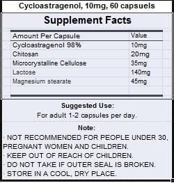 Super-Absorption Cycloastragenol 98% from Crackaging (10mg per Capsule) (60 caps/Bottle 3 Bottles)