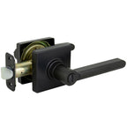 TonbridMatte Black Bed/Bath Door Lever with Square Rose
