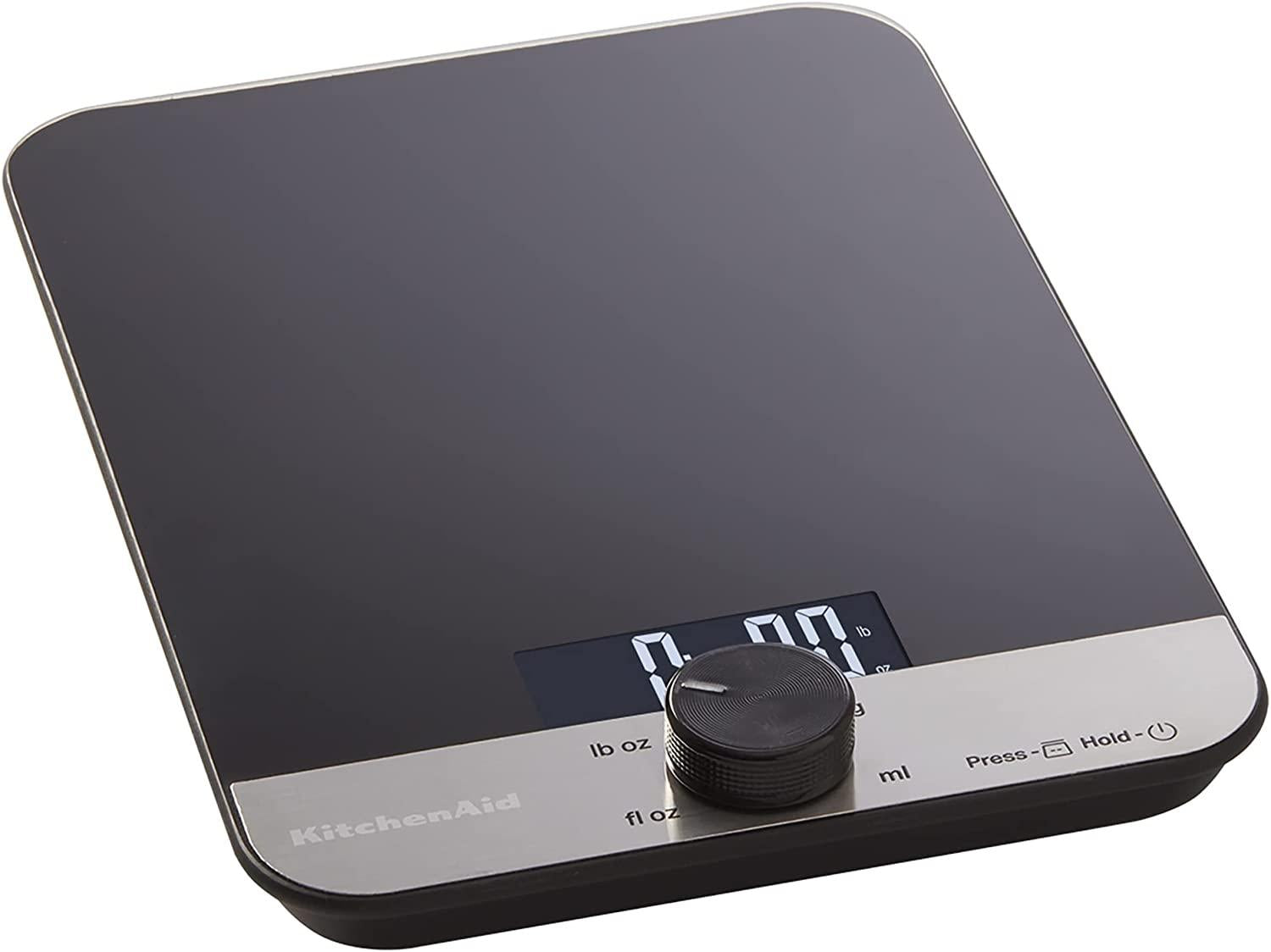 KitchenAid KQ908 Glass Surface 11 Pound Capacity Digital Kitchen and Food Scale, Black