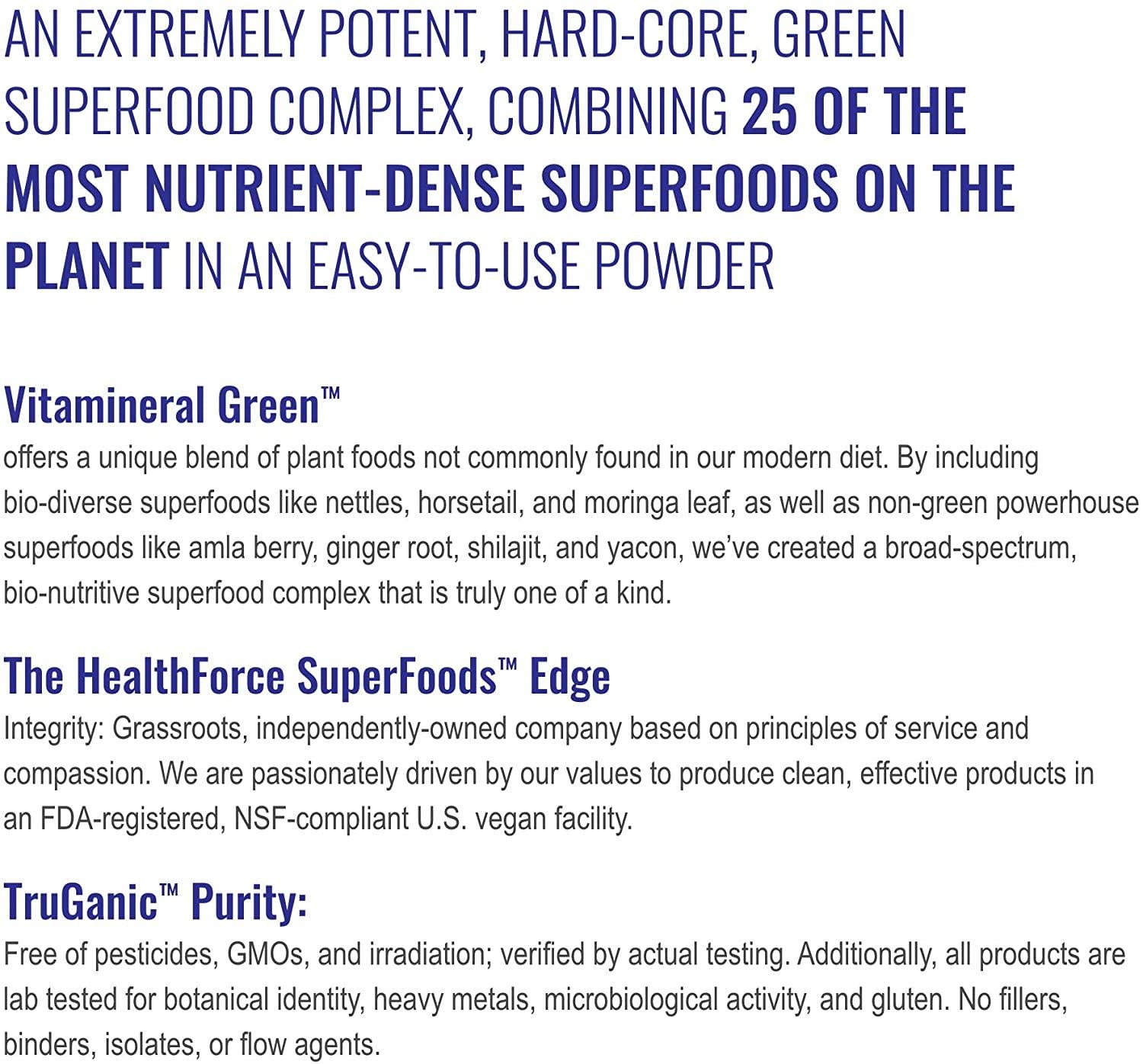 HealthForce SuperFoods Vitamineral Green - 500 Grams - Pack of 3 - All-Natural Green Superfood Complex with Vitamins, Minerals, Amino Acids & Protein - Organic, Vegan, Gluten Free - 150 Total Servings