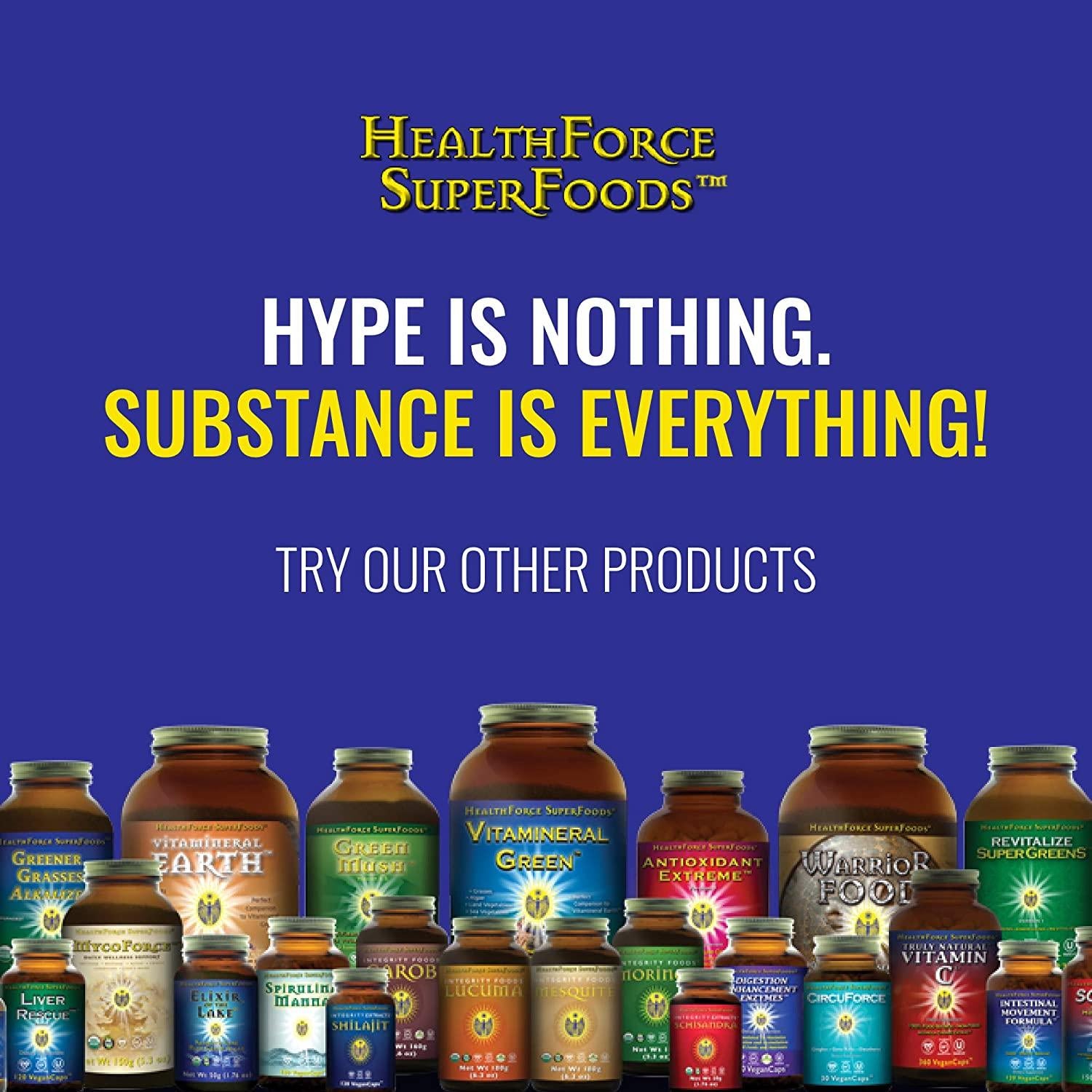 HealthForce SuperFoods Vitamineral Green - 400 VeganCaps - Pack of 3 - All-Natural Green Superfood Complex - Vitamins, Minerals, Amino Acids & Protein - Vegan & No Gluten - 150 Total Servings