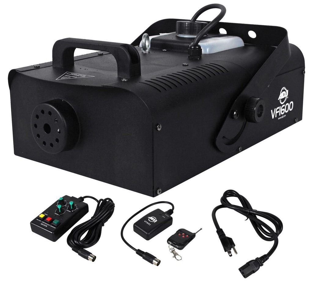 American DJ VF1600 1500w Mobile DMX Fog Machine+Wired/Wireless Remotes+Rockpar