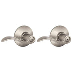 Accent Satin Nickel Privacy Bed/Bath Door Lever (2-Pack)