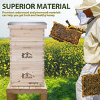 lafuria 3 Layers 30 Frames Langstroth Honey Bee Hive Box Wooden with Metal Roof for Beekeeping