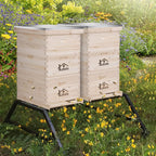 lafuria 3 Layers 30 Frames Langstroth Honey Bee Hive Box Wooden with Metal Roof for Beekeeping