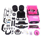 LEADZM 12V Kids Ride-On Truck Car Toy With Remote Control Jeep LED Lights Rechargeable Battery 4 mph-Pink