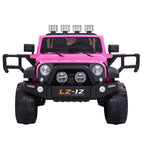 LEADZM 12V Kids Ride-On Truck Car Toy With Remote Control Jeep LED Lights Rechargeable Battery 4 mph-Pink