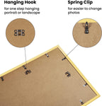 upsimples 12x16 Picture Frame Set of 5, Display Pictures 8.5x11 with Mat or 12x16 Without Mat, Wall Gallery Photo Frames,Gold