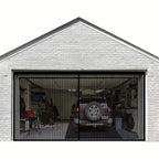 Double GaraScreen Door, 13*6.56FT Magentic GaraDoor Net For 2 Car GaraDoor Screen, Fiberglass GaraScreen Cover Kit, Magnets And Weighted