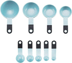 KitchenAid Classic Measuring Cups And Spoons Set, Set of 9, Aqua Sky/Black