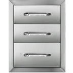 18"Wx23"H Outdoor Kitchen Drawers Double Access StoraBBQ Drawer Grill Station