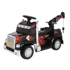 Zimtown Kids Small Crane Ride-On Car Vehicle Toy with 6V Battery Powered Electric Red 4-Wheeler 3 KM / H, w/ LED Headlights, Music Board Black