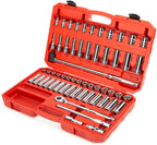 TEKTON 1/2 Inch Drive 6-Point Socket &amp; Ratchet Set, 58-Piece (3/8-1 in., 10-24 mm) | SKT25301