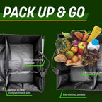 DRIVE AUTO PRODUCTS - Compact Black Car Trunk Organizer with Adjustable Straps
