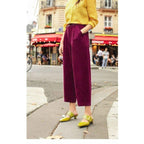 velvet high waist pants