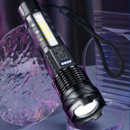 Super Powerful Flashlight Rechargeable Torch Light High Power Strong LED White Flash Light Tactical Lantern with Charging Cable