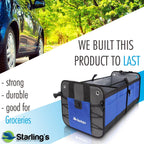 Starling's Car Trunk Organizer - Durable Storage SUV Cargo Organizer Adjustable, Blue
