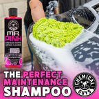 Chemical Guys CWS_402_64M Car Wash Starter Bundle - Mr. Pink Foaming Car Wash Soap, 64 fl oz (Half Gallon), Candy Scent + Green Chenille Wash Mitt (2 Items) Works on Cars, Trucks, SUVs, RVs &amp; More