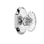 CottaPlate 2-3/4 in. Backset Bright Chrome PassaHall/Closet Oval Fluted Crystal Glass Door Knob