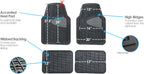 FH Group Automotive Floor Mats - Heavy-Duty Rubber Floor Mats for Cars, Universal Fit Full Set, Climaproof Floor Mats, Trimmable Floor Mats for Most Sedan, SUV, Truck Floor Mats Gray Black