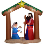 7 ft. x 6 ft. Pre-Lit Nativity with Mary, Joseph and Baby Jesus Christmas Inflatable with StoraBag