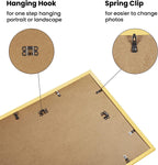 upsimples A3 Picture Frame Set of 5, Display Pictures 8.3x11.7 with Mat or 11.7x16.5 Without Mat, Wall Gallery Poster Frames, Gold