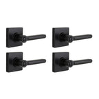 TonbridMatte Black Bed/Bath Door Lever with Square Rose (4-Pack)
