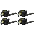 TonbridMatte Black Bed/Bath Door Lever with Square Rose (4-Pack)