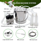 3L MilMachine for Goats - Automatic Portable Pulsation Vacuum Pump Goat Milker, Food Grade 304  Steel Milk Bucket with Auto Stop Check Valve Goat MilEquipment