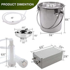 3L MilMachine for Goats - Automatic Portable Pulsation Vacuum Pump Goat Milker, Food Grade 304  Steel Milk Bucket with Auto Stop Check Valve Goat MilEquipment