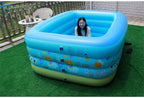 CJF Thicken Swimming Pools - Outdoor Garden Rectangular Inflatable Paddling Pool - for Kids, Adults