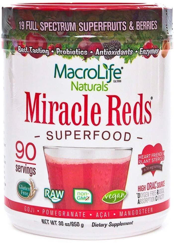 MacroLife Naturals Complete Protein Bundle 3ct - Macro Greens Superfood Powder 30oz (90 Servings) + Miracle Reds Superfood Powder 30oz (90 Servings) + MacroMeal Vegan Vanilla Protein (28 Servings)