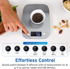 Etekcity Food Kitchen Scale, Digital Grams and Ounces for Weight Loss, Baking, Cooking, Keto and Meal Prep, Medium, Silver Stainless Steel