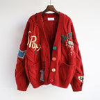 winter embroidery cardigan
