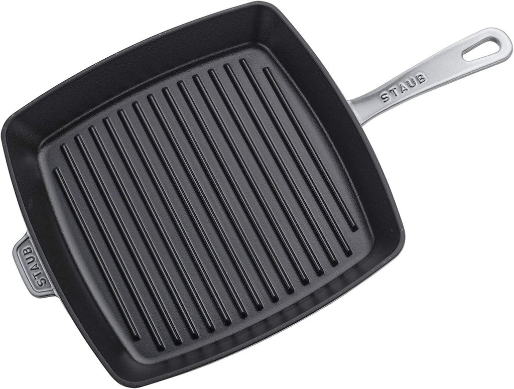 Staub Cast Iron 12-inch Square Grill Pan - Graphite Grey, Made in France