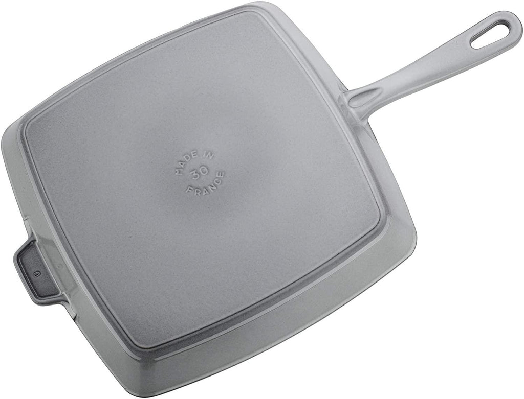 Staub Cast Iron 12-inch Square Grill Pan - Graphite Grey, Made in France
