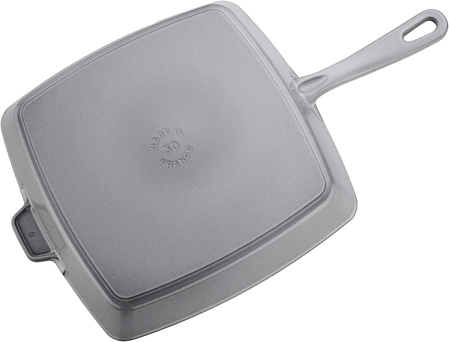 Staub Cast Iron 12-inch Square Grill Pan - Graphite Grey, Made in France