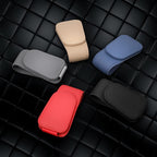 KanSmart Sunglass Holder for Car Visor Sunglasses Clip Magnetic Leather Glasses Eyeglass Holder Truck Car Interior Accessories Universal for Woman Man -Red