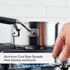KitchenAid Stainless Steel Saucepan with Pour Spouts, 1 Quart, Brushed Stainless Steel