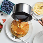 KitchenAid Stainless Steel Saucepan with Pour Spouts, 1 Quart, Brushed Stainless Steel