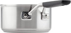 KitchenAid Stainless Steel Saucepan with Pour Spouts, 1 Quart, Brushed Stainless Steel