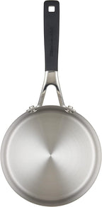 KitchenAid Stainless Steel Saucepan with Pour Spouts, 1 Quart, Brushed Stainless Steel