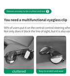 Car Visor Sunglass Holder, Magnetic PU Leather Glasses Eyeglass Hanger Clip For Car Sunglasses Holder And Ticket Card Clip For Car Visor Accessories