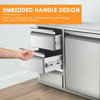 BBQ Access Door Triple Drawer Combo 28"x18" Polished Outdoor Kitchen Flush Mount