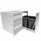 BBQ Access Door Triple Drawer Combo 28"x18" Polished Outdoor Kitchen Flush Mount