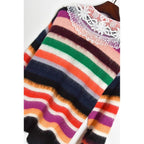 peter pan collar striped cardigan