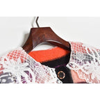 peter pan collar striped cardigan
