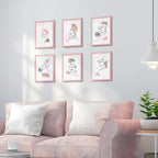 upsimples 11x14 Picture Frame Set of 5, Display Pictures 8x10 with Mat or 11x14 Without Mat,Wall Gallery Photo Frames, Pink