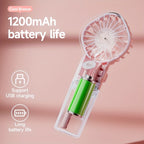 Portable Rechargeable Handheld Misting Fan - Battery Operated Mini Face Steamer for Travel &amp; Outdoors