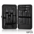 Classic Black Manicure Set Hand Feet Facial  Steel Accessories, 5 Choices